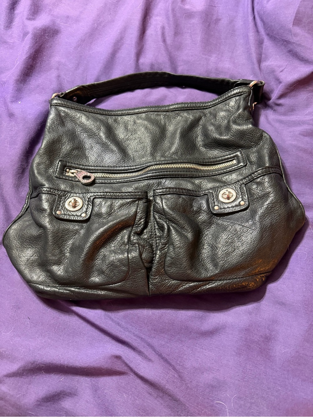 Marc by Marc Jacobs Black Leather Shoulder Bag - Classic Everyday Tote